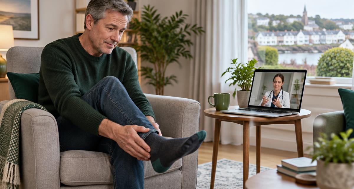 Patient at home in Ireland discussing Peripheral Neuropathy: Causes and Management in Ireland during a secure online GP consultation
