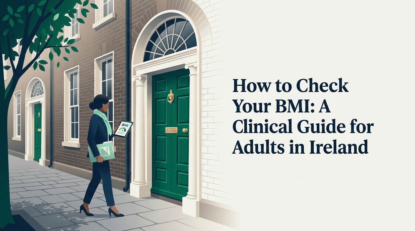 Patient at home in Ireland discussing How to Check Your BMI: A Clinical Guide for Adults in Ireland during a secure online GP consultation