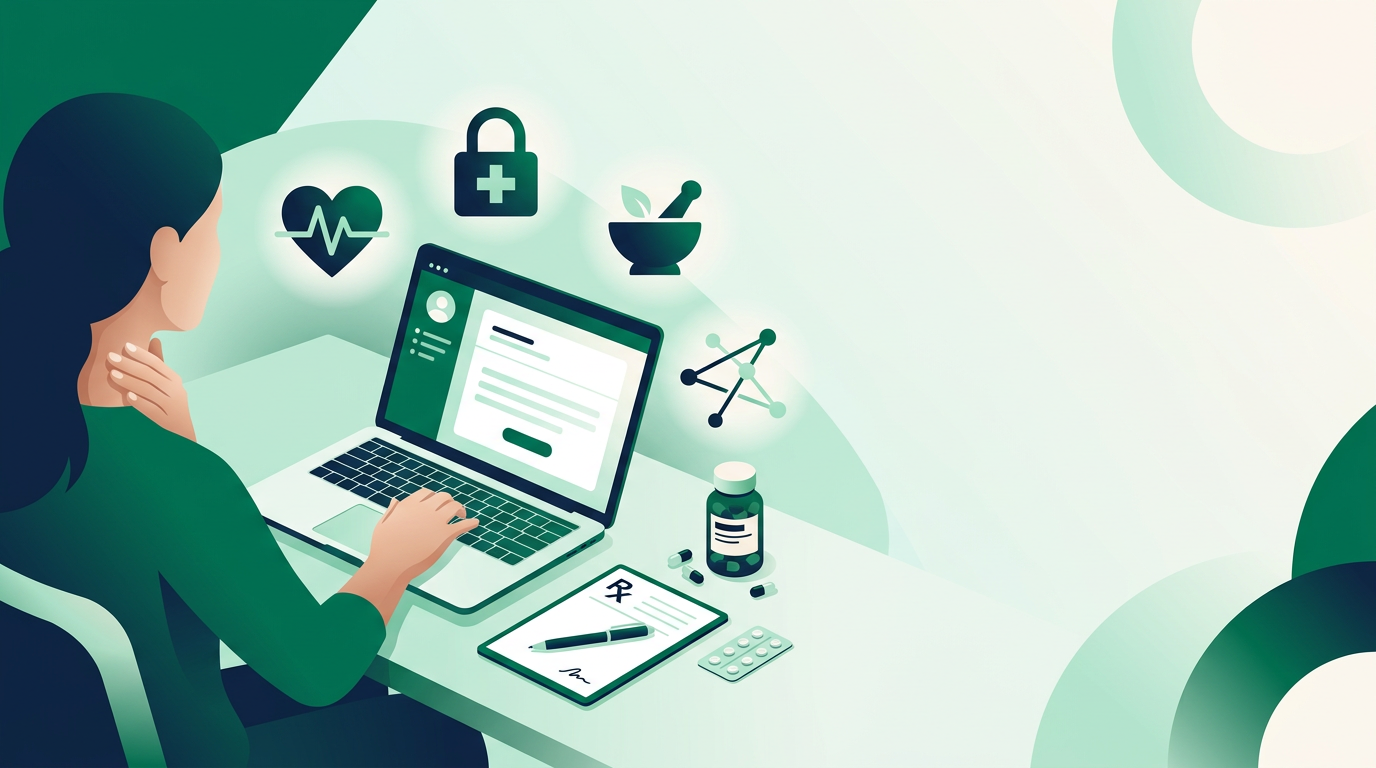 Patient at home in Ireland discussing Online Prescription Refill for Underactive Thyroid (Hypothyroidism) in Ireland during a secure online GP consultation