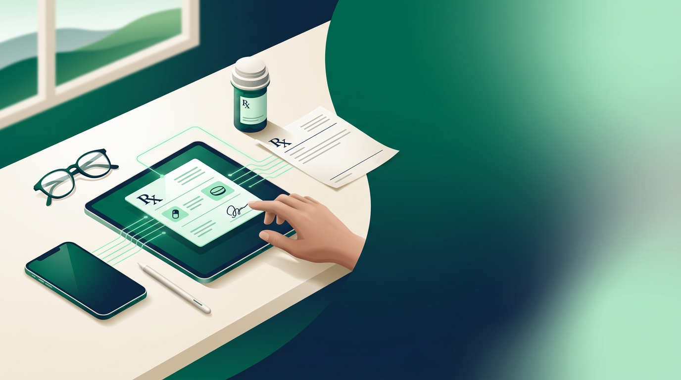 Patient at home in Ireland discussing Online Repeat Prescriptions and Bridging Scripts in Ireland during a secure online GP consultation