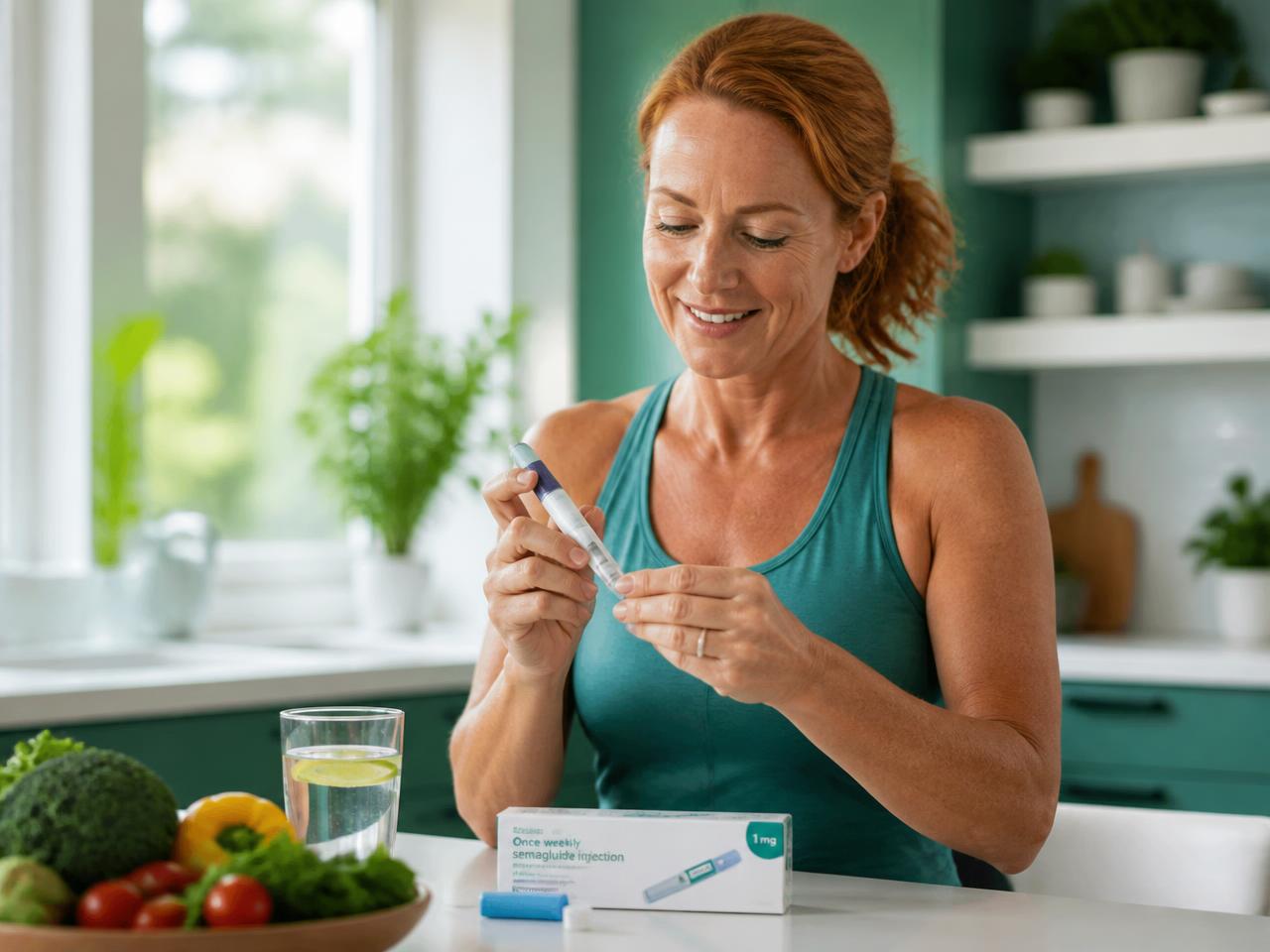 Woman preparing a weekly weight-loss injection pen at home in Ireland